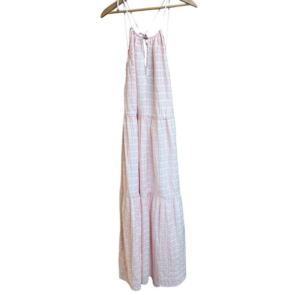 Tularosa Julianna Maxi Dress Pink Gingham Checkered Small - Picture 2 of 6